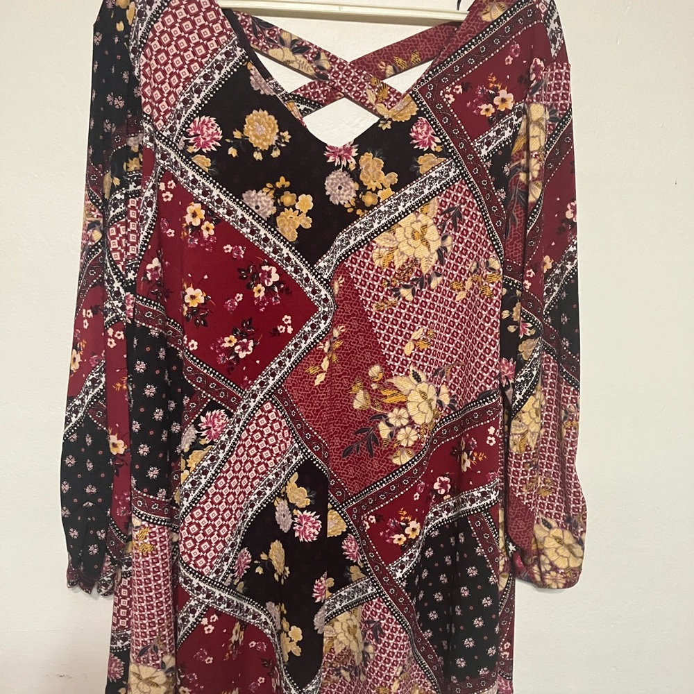 Dress Barn Westport patch work style top 2X